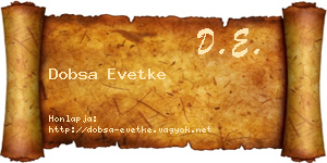 Dobsa Evetke névjegykártya